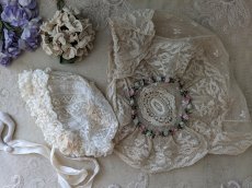 画像9: フランス 1900年前後 レースとロココリボンのボネ (9)