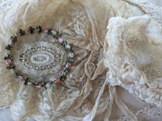 画像10: フランス 1900年前後 レースとロココリボンのボネ (10)
