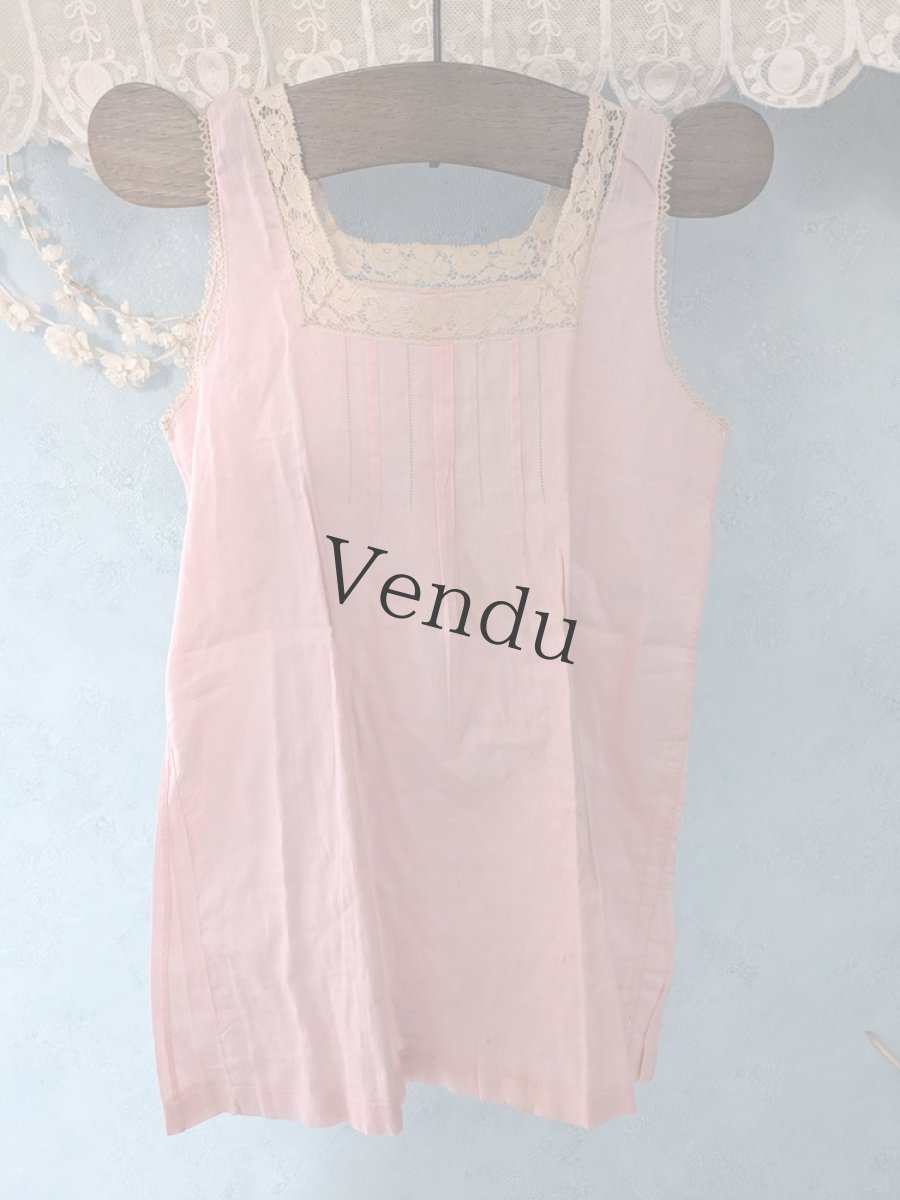 画像2: フランスヴィンテージ 小さなワンピース Rose (2)