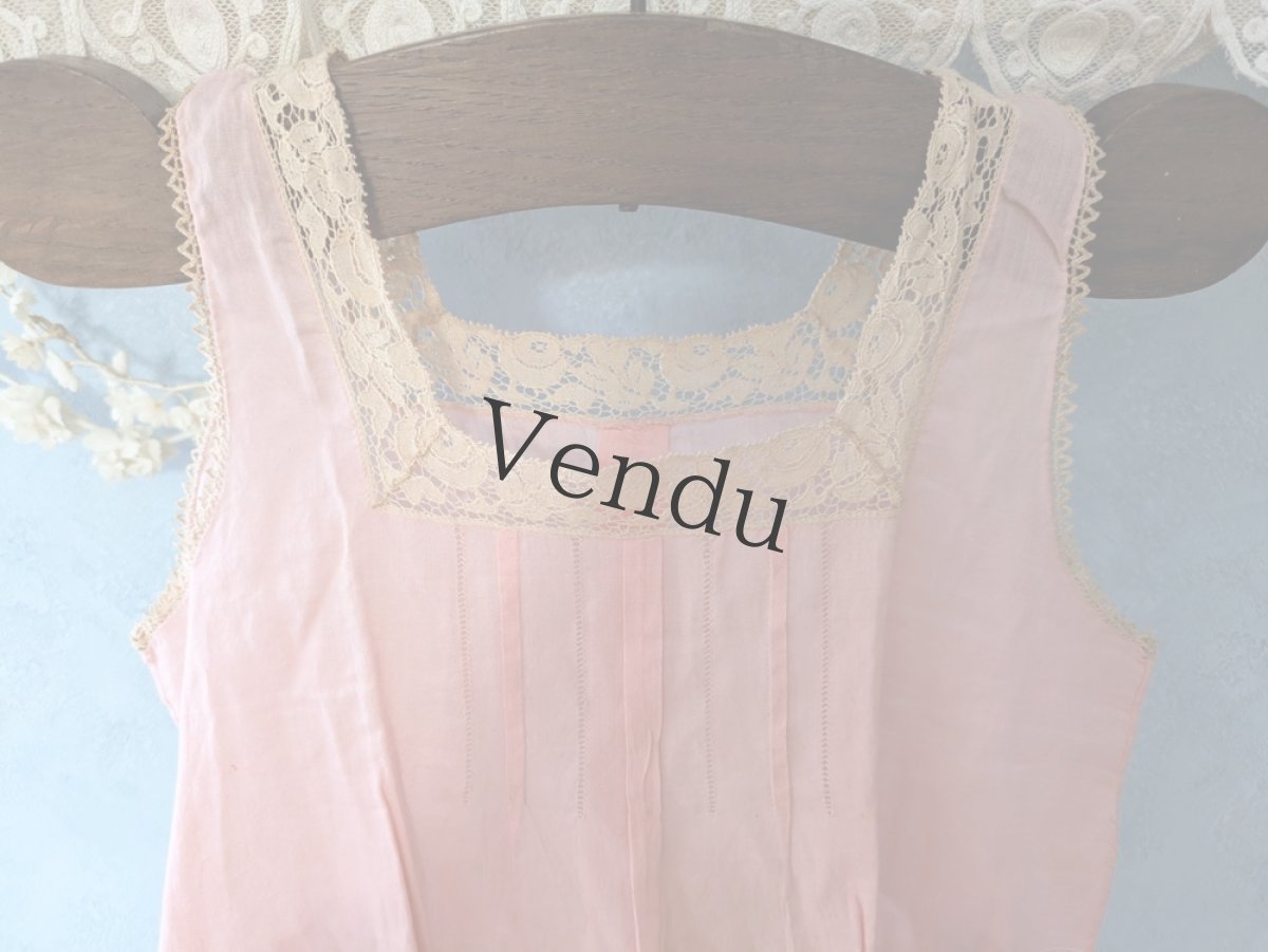 画像3: フランスヴィンテージ 小さなワンピース Rose (3)