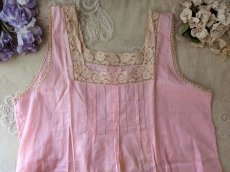 画像1: フランスヴィンテージ 小さなワンピース Rose (1)