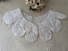 画像1: フランスヴィンテージ レースの小さなつけ襟 (1)