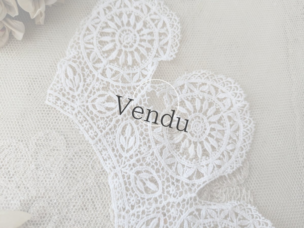 画像4: フランスヴィンテージ レースの小さなつけ襟 (4)