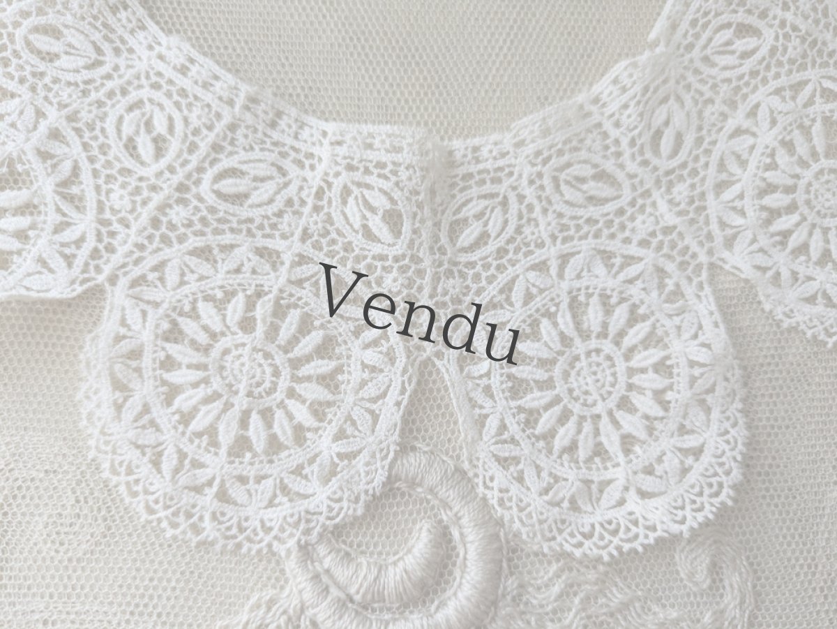 画像3: フランスヴィンテージ レースの小さなつけ襟 (3)