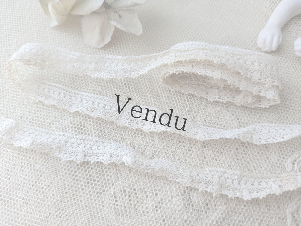 画像2: フランスアンティーク　スカラップレース 102cm (2)