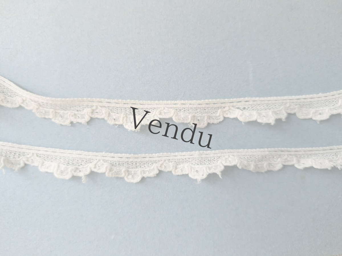 画像3: フランスアンティーク　スカラップレース 2本セット 47cm, 54cm (3)