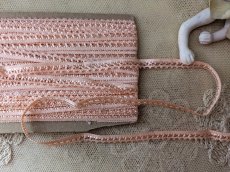 画像1: フランスヴィンテージ 巻きリボン ピンク 15m以上 (1)