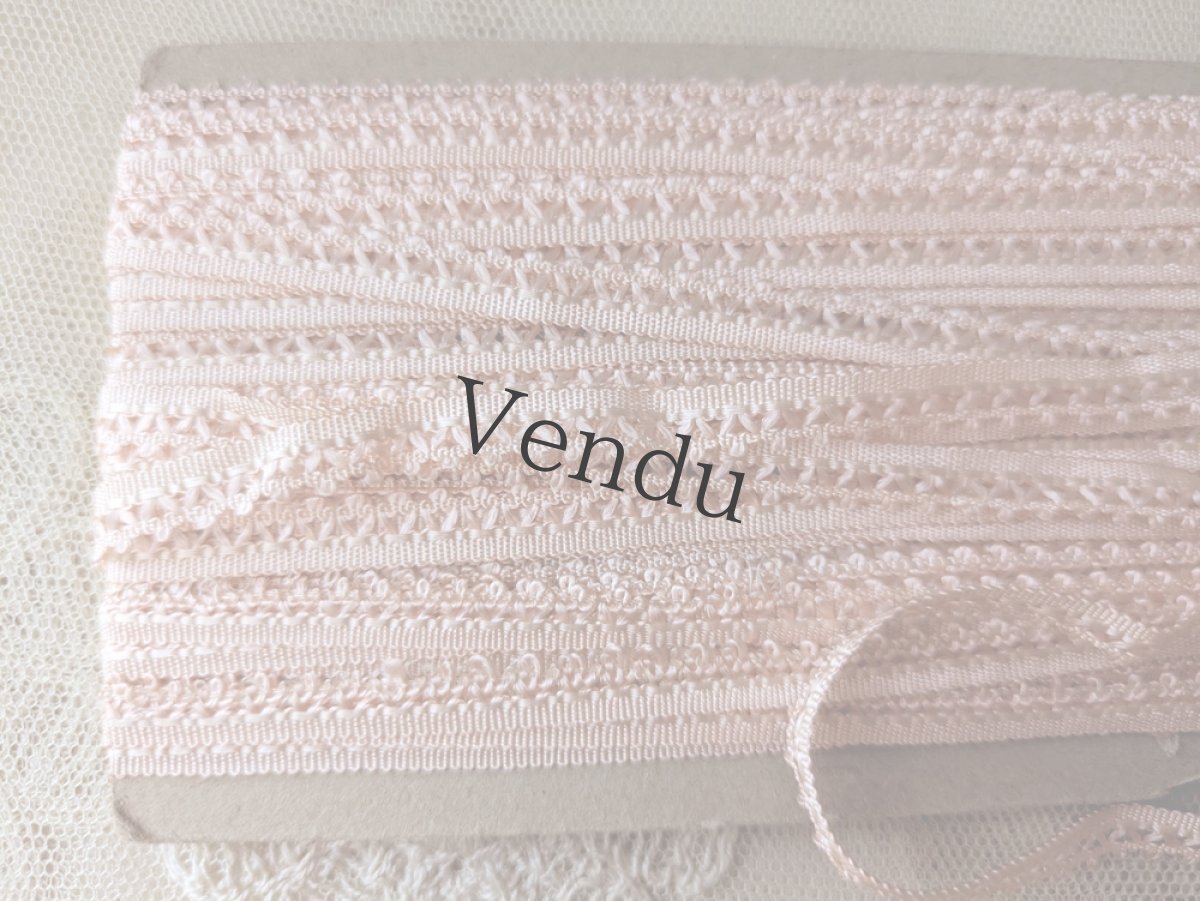 画像3: フランスヴィンテージ 巻きリボン ピンク 15m以上 (3)