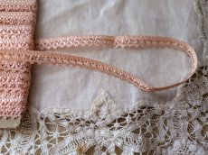画像4: フランスヴィンテージ 巻きリボン ピンク 15m以上 (4)