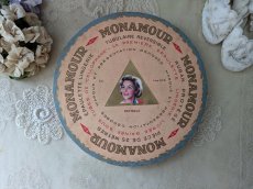 画像1: フランス 1950-60年代 未開封巻きリボン ピンク MONAMOUR (1)