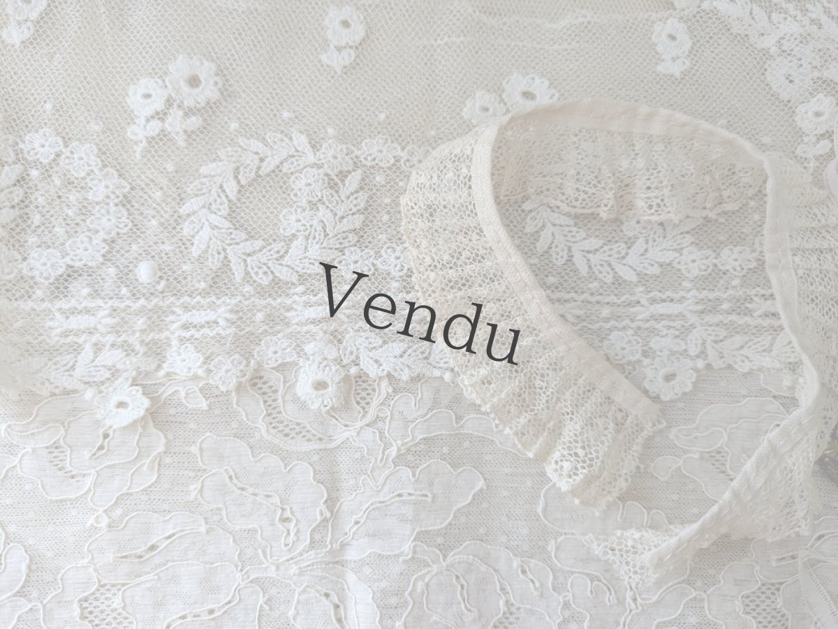 画像3: フランスアンティーク レース4種セット+メタルボタン＋タグつき (3)