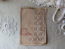 画像1: フランスアンティーク ガラスボタンシート 14mm (1)