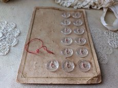 画像5: フランスアンティーク ガラスボタンシート 14mm (5)