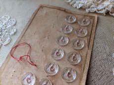 画像4: フランスアンティーク ガラスボタンシート 14mm (4)