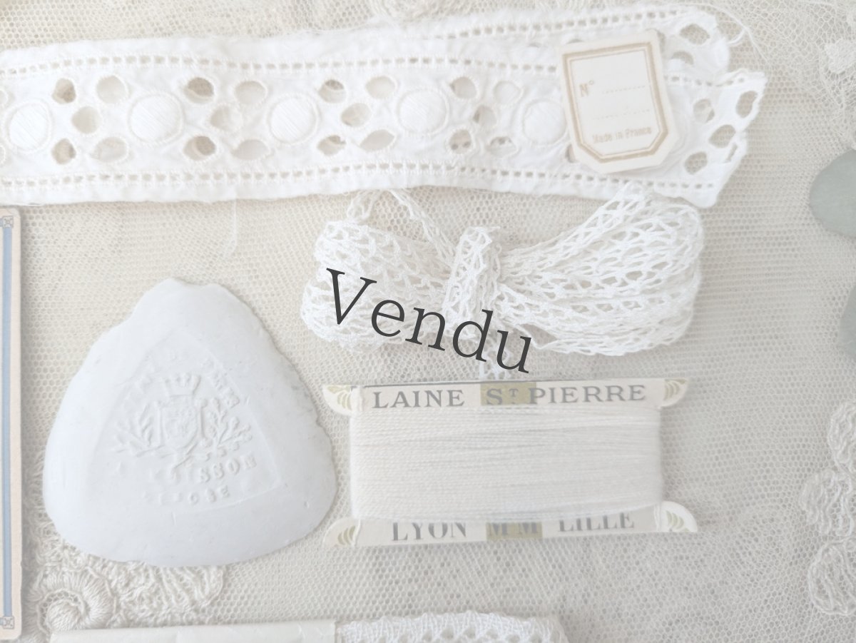 画像3: フランスアンティーク メルスリーセット Blanc (3)