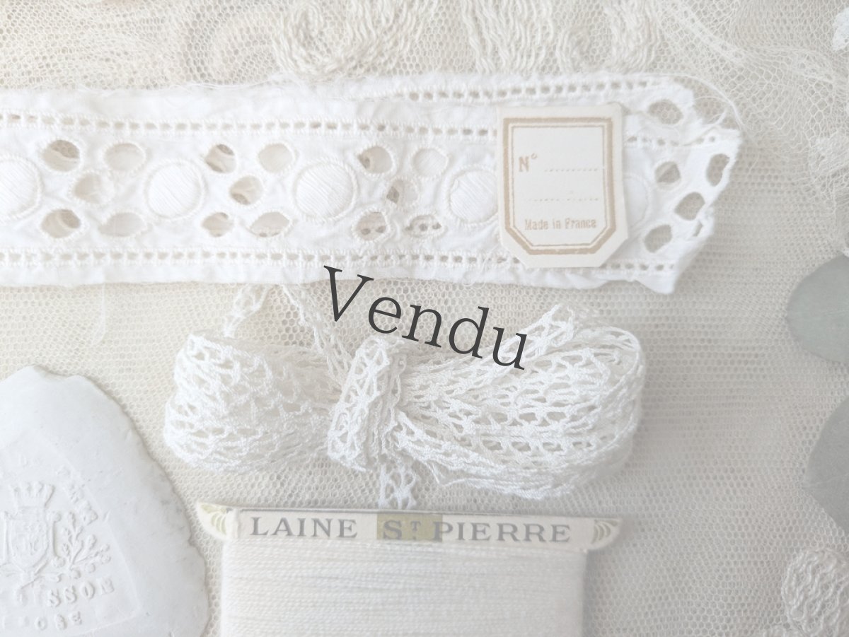 画像5: フランスアンティーク メルスリーセット Blanc (5)