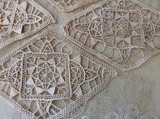 画像6: フランスアンティーク レースモチーフセット《ひし形7枚》 (6)