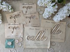 画像5: フランスアンティーク　Plumetis-Express 刺繍イニシャルシート "V" No.3 (5)