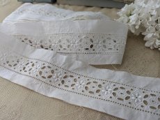画像3: フランスアンティーク カットワーク刺繍レース 100cm〜 (3)