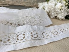 画像4: フランスアンティーク カットワーク刺繍レース 100cm〜 (4)