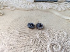 画像4: フランスヴィンテージ 水色×ゴールド ボタン 2個セット 11mm (4)