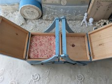 画像3: フランス 1950-1960年 木製お裁縫箱 キツネとコウノトリ (3)