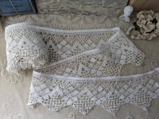 画像1: フランスヴィンテージ 幅広スカラップレース 465cm (1)