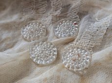 画像3: フランスヴィンテージ  ガラスボタン  18mm 4個セット (3)