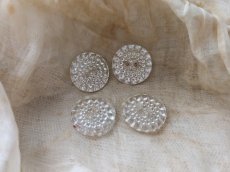 画像1: フランスヴィンテージ  ガラスボタン  18mm 4個セット (1)