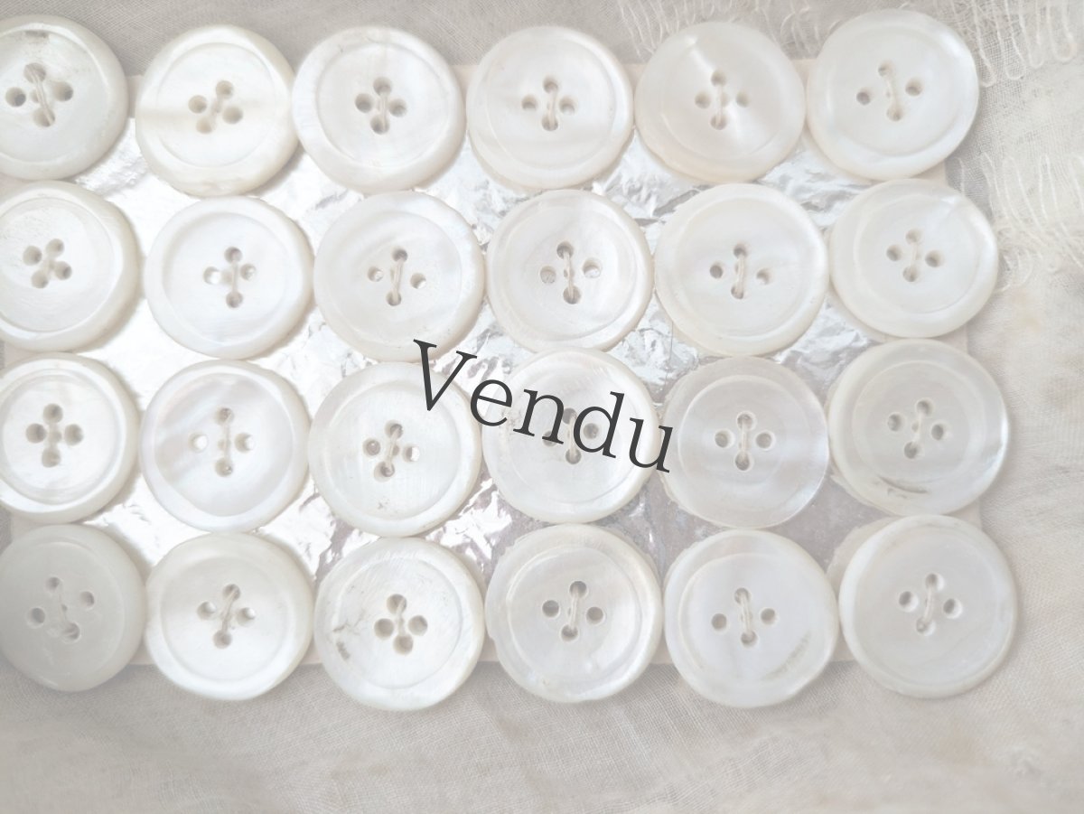 画像3: フランスアンティーク 貝ボタンシート 18mm (3)