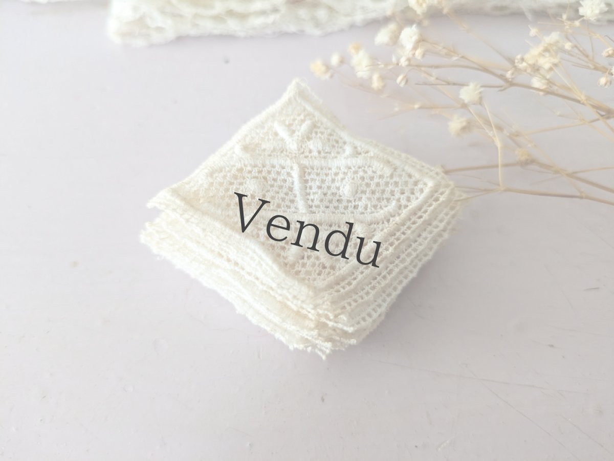 画像4: フランスヴィンテージ 小さなレースモチーフ 12枚セット 4.5×5.5cm (4)