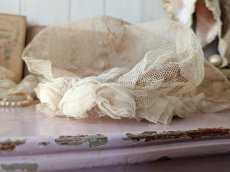 画像6: フランス 1900年前後 布花の花冠風ボネ マリアージュ (6)