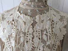 画像4: フランス 1900年前後 チュールとアプリカシオンのつけ襟 アネモネ (4)