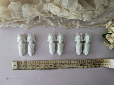 画像21: フランス 1910-1920年頃 ビスクドールパーツ リボンの女の子2体セット 5cm (21)