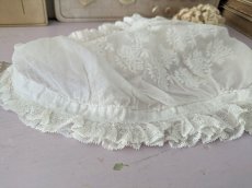 画像4: フランス 1900年前後 白糸刺繍のボネ (4)