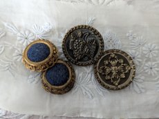 画像5: フランス 1900年前後  メタル装飾ボタン 葡萄 27mm (5)