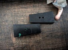 画像4: フランス1910-30年 幾何学ガラリットボタン 2個セット 35mm (4)