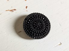 画像4: フランス1900年前後 フレンチジェットボタン ロゼット模様 22mm (4)