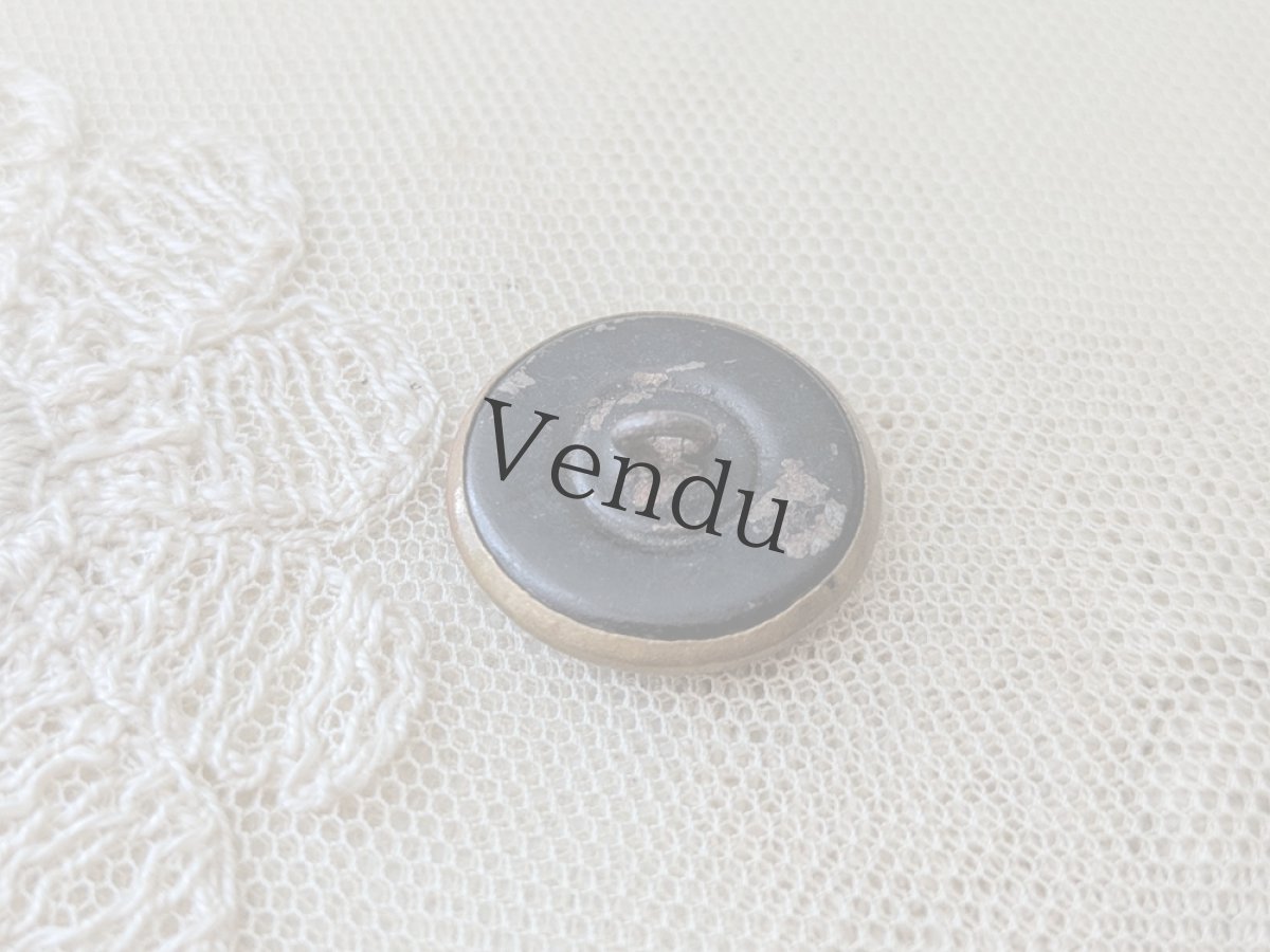 画像4: フランス 1900年前後 メタル×黒蝶貝ボタン 23mm (4)