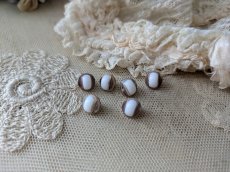 画像4: フランス 1900年前後 極小ボタン白×ゴールド 9mm 6個セット (4)