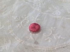 画像2: フランスアンティーク シルクくるみボタン ピンク13mm (2)