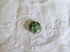 画像3: フランスアンティーク シルクくるみボタン ミント13mm (3)