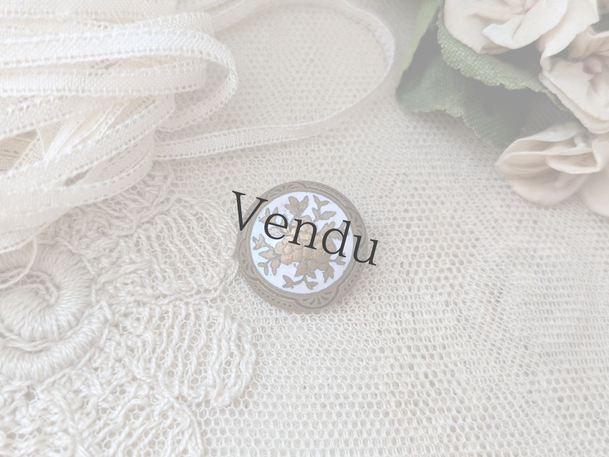 画像1: フランス 1900年前後 エマイユボタン 18mm (1)