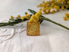 画像1: フランスアンティーク ベークライトボタン アップルジュース 14mm (1)