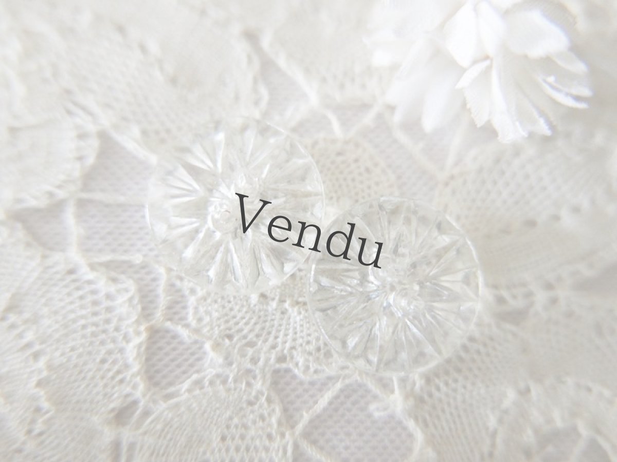 画像2: フランスアンティーク　キラキラガラスボタン18mm (2)