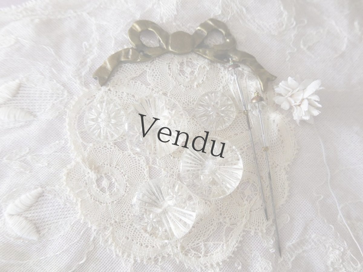 画像6: フランスアンティーク　キラキラガラスボタン18mm (6)