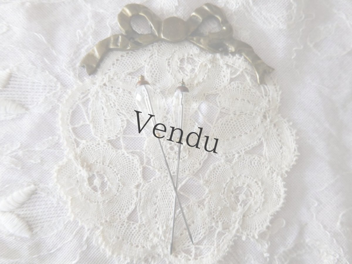 画像3: フランスアンティーク　ガラスのハットピン7.5cm (3)