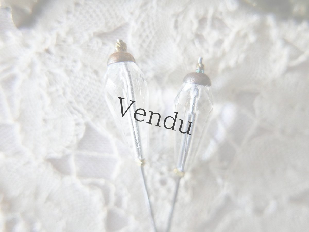 画像4: フランスアンティーク　ガラスのハットピン7.5cm (4)