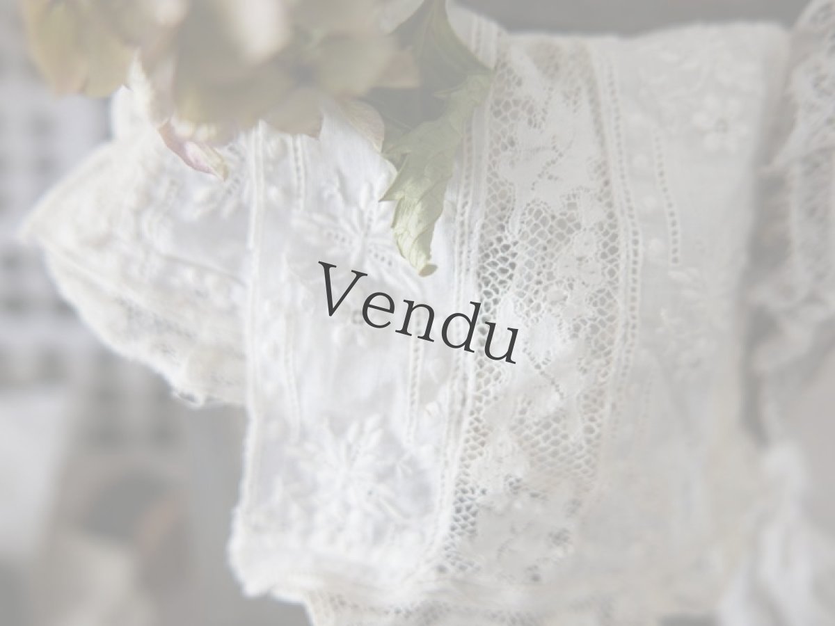 画像8: フランスアンティーク　1900年代 白糸刺繍レース端切れ 2枚セット (8)