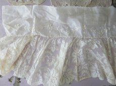 画像3: フランスアンティーク　ペチコートの裾　刺繍とヴァレンシエンヌ幅広レース 112cm (3)